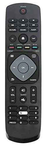 New Replaced Remote fit for Philips TV 24PFL3603 24PFL3603/F7 65PFL5922/F7 RR24PFL3603/F7