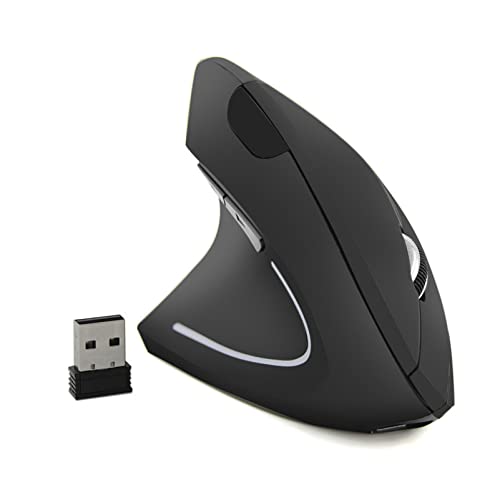 Left-Handed Mouse, Rechargeable 2.4G Wireless Ergonomic Vertical Mice with USB Receiver, 6 Buttons and 3 Adjustable DPI 800/1200/1600 for Laptop Computer PC Desktop (Left Hand)