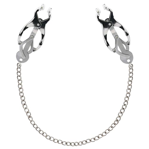 Nipple Clamps with Chain Stainless Steel Body Breast Clip Body Ring Non-Piercing Body Jewelry Sliver
