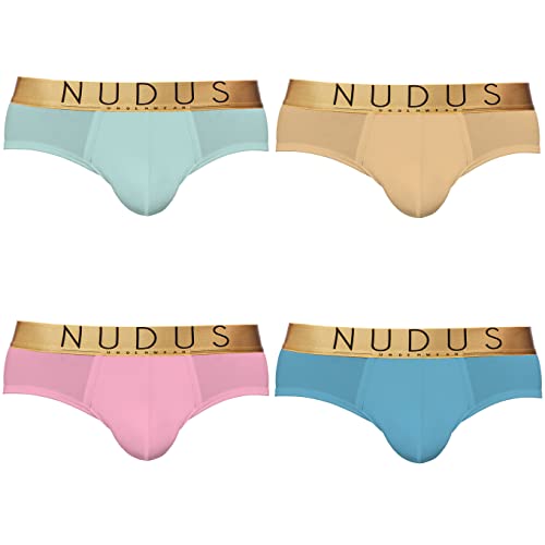 NUDUS Men’s Briefs Underwear - 2 Pouches - Multicolor Pack Of 4 Gift Box