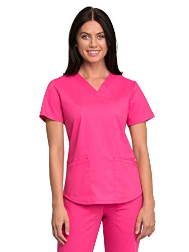 CHEROKEE Workwear Professionals Women Scrubs Top V-Neck WW665, M, Electric Pink
