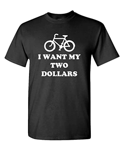 I Want My Two Dollars - Better 80's Movie - Mens Cotton T-Shirt, XL, Black