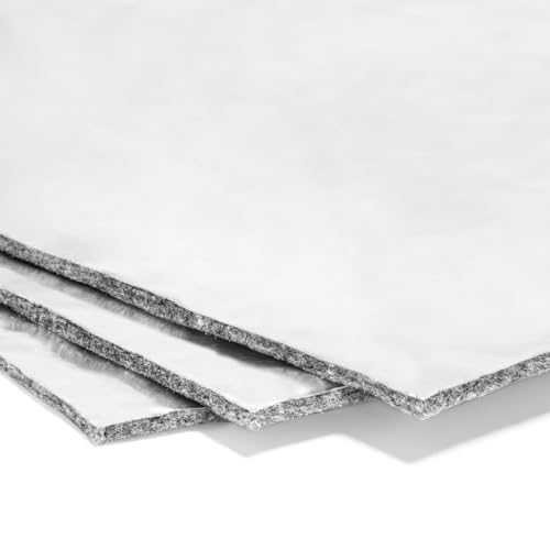 Second Skin Thermal Block - Automotive Heat Shield - Reflective Aluminum, PET Fibers, Peel & Stick (2 sq ft, 1 Sheet, Flat Foil) - Made in USA