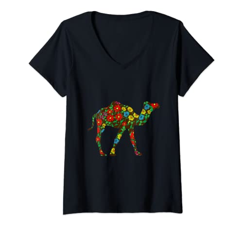 Womens Camelcamelcamel Com Camels Jacket Women Camelflouge Camelbag V-Neck T-Shirt