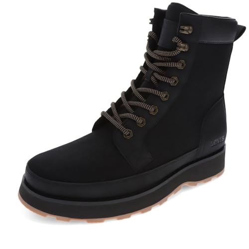 Levi's Mens Greyson Heavy Canvas Lace Up Rugged Casual Boot, Black Mono/Gum, 11 M