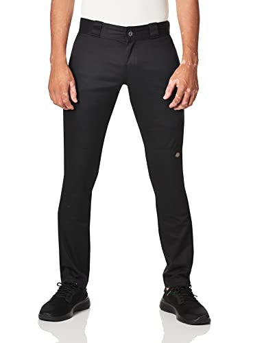 Dickies mens Skinny Straight Double Knee work utility pants, Black, 32W x 30L US