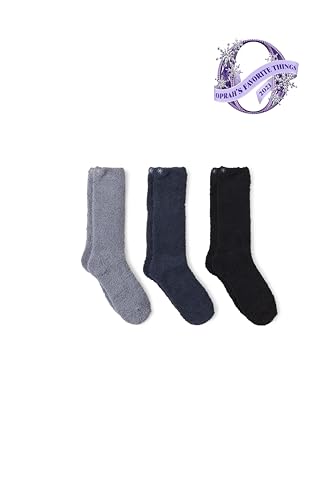 Barefoot Dreams CozyChic Women's 3-Pair Sock Set, Black Multi (Graphite, Indigo, Black), One Size