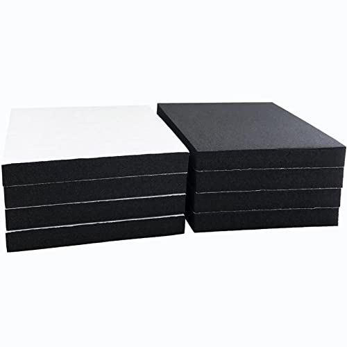 8 Pcs Black Adhesive Foam Padding, Closed Cell Foam Sheet 1/2' Thick 4 Inch X 4 Inch, Neoprene Rubber Pad Self Stick Anti-Slip Adhesive Anti Vibration Foam Pad (4inX 4inX 1/2in, 8)