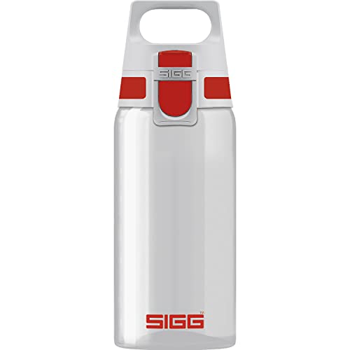 SIGG - Tritan Water Bottle - Total Clear ONE Red - Suitable For Carbonated Beverages - Dishwasher Safe - Leakproof - Lightweight - Scratch Resistant - BPA Free - 17 oz