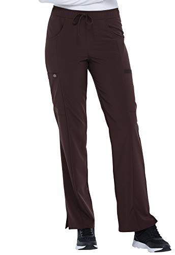 Dickies EDS Essentials Scrubs for Women, Drawstring Cargo Scrub Pants with Four-Way Stretch and Moisture Wicking DK010, XXS, Espresso