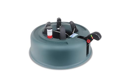 Christmas Tree Stand with Water Reservoir and Fast Clamp - Fits 6 ft Tree with 5 inch Diameter - Equipped with a Water Level Indicator - No Assembly Required - Suitable for Indoor or Outdoor and can Accommodate both Real and Artificial Trees