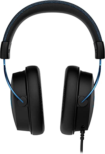 yperX Cloud Alpha S - PC Gaming Headset, 7.1 Surround Sound, Adjustable Bass, Dual Chamber Drivers, Chat Mixer, Breathable Leatherette, Memory Foam, and Noise Cancelling Microphone - Blue (Renewed)