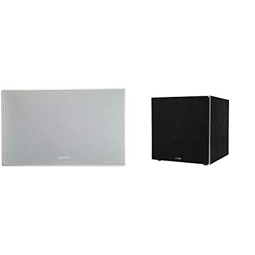Polk Audio 255C-RT Sound Wall Mount Speakers, Black/White & Polk Audio PSW10 Floor Standing Subwoofer, Black