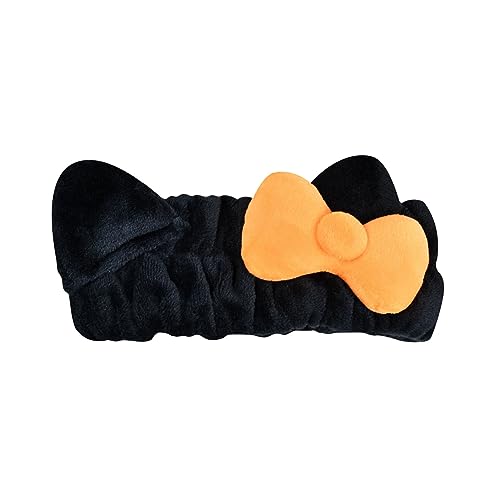The Crème Shop x Hello Kitty “Spooky Season” Plush Spa Headband Soft Comfortable Iconic Bow Design Universal Fit Durable Easy to Clean For All Beauty Occasions (Set of 1)