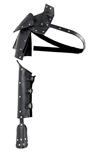 Charmian Women's Steampunk Accessories Retro Leather One Shoulder Armlet Armband Wristband Armor Shrug Jacket Black One-size