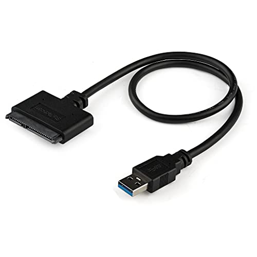 StarTech.com SATA to USB Cable - USB 3.0 to 2.5” SATA III Hard Drive Adapter - External SATA USB Converter for SSD/HDD Data Transfer - Black (USB3S2SAT3CB)