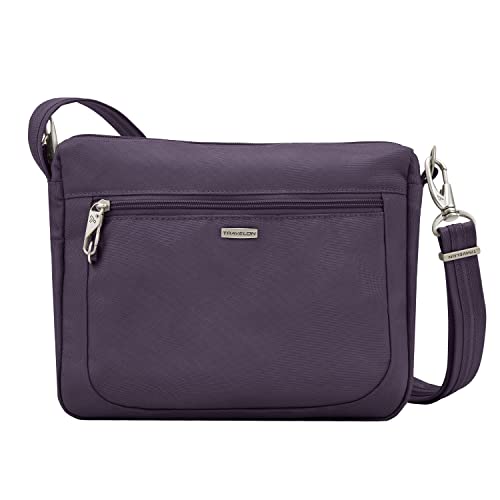 Travelon Women's Anti-Theft-Class Small East/West Crossbody Bag, Purple, 10.5 x 8 x 2.5
