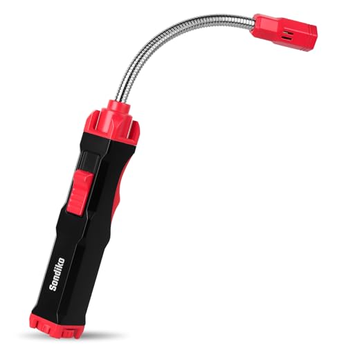 Sondiko Torch Lighter, Butane Torch, Refillable Long Lighter, Jet Flame Windproof Lighter with Adjustable Flame, 360° Flexible Neck for Candle, Cooking, Camping, Welding(Butane Fuel Not Included)