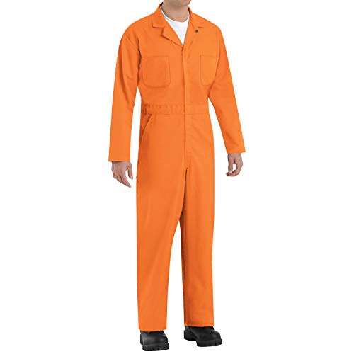 Red Kap Men's Twill Action Back Coverall, Orange, 38