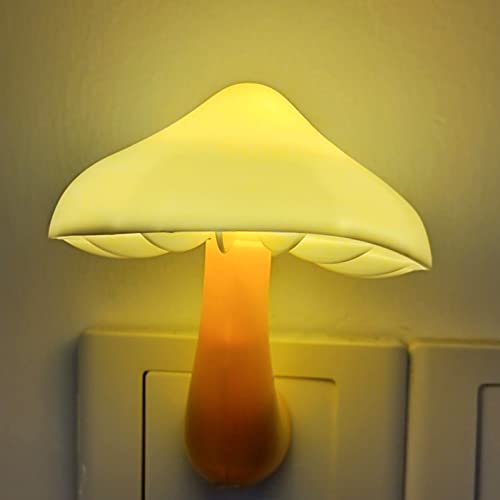 AUSAYE Sensor LED Night Light Plug in Wall Lamp, Energy Saving NightLight Cute Mushroom Night Lights for Adults Kids Bedroom,Bathroom,Toilet, Stairs, Kitchen,Hallway Corridor Warm White