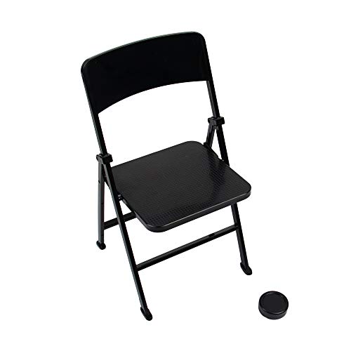 AUEAR, 12' Plastic Mini Foldable Chairs Decoration Miniature Furniture Black 1/6 Scale