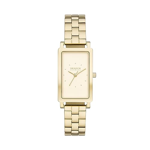 Skagen Women's Hagen Three-Hand Tank Gold Stainless Steel Bracelet Watch (Model: SKW3098)