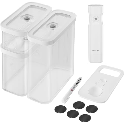ZWILLING Cube Food Storage Container Set, 5 pc + Vacuum sealer, Clear