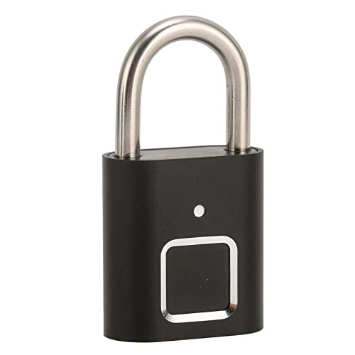 Smart Keyless Fingerprint Padlock, Biometric Fingerprint Padlock Prevent Theft Dustproof Rechargeable for Fence for Gym for Bicycle