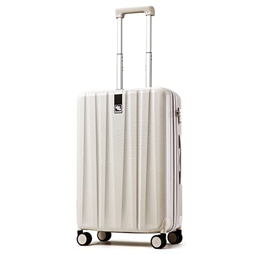 Hanke 20 Inch Carry On Luggage 22x14x9 Airline Approved Lightweight PC Hard Shell Suitcases with Wheels Tsa Luggage Rolling Suitcase Travel Luggage Bag for Weekender(Ivory White)