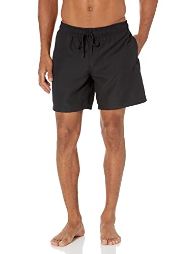 Amazon Essentials Men's 7' Quick-Dry Swim Trunk, Black, Medium