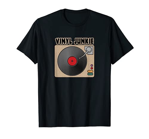 Vinyl Junkie Vintage Record Collection Retro LP Album Men T-Shirt