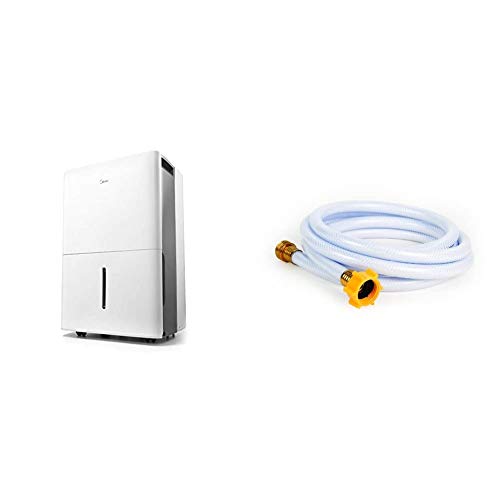 MIDEA MAD50C1ZWS Dehumidifier for up to 4500 Sq Ft with Reusable Air Filter & Camco 10ft TastePURE Drinking Water Hose - Lead & BPA Free, Reinforced for Max Kink Resistance 1/2'Inner Diameter (22743)