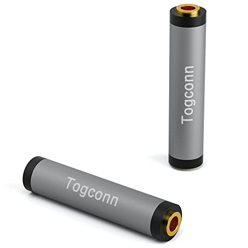 1/8 Inch TRRS/TRS AUX Female to Female Gold-Plated Coupler (2 Pack), 3.5mm Stereo Jack to 3.5mm Stereo Adapter, 1/8' Stereo Extension Audio Aux Cord Converter Connector for Headphones, Car Stereo