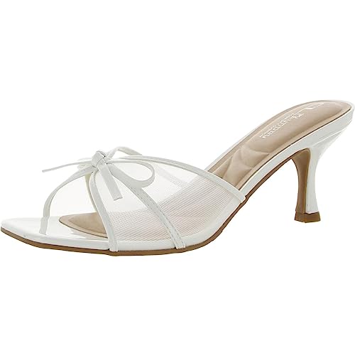 CL by Chinese Laundry Women's Jump Up Mesh Pat Heeled Sandal, White, 6.5