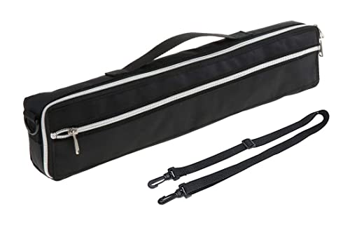 Jiayouy Lightweight 17 Hole Flute Case Cover Bag Carry Bag with Adjustable Shoulder Strap & Plush Lining Black 17.3'x 3.5'x 2.17'