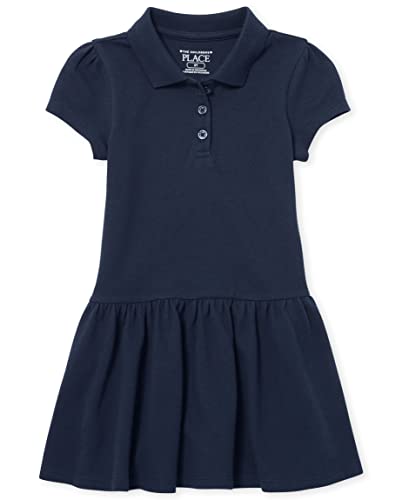 The Children's Place girls And Toddler Short Sleeve Picque Polo School Uniform Dress, Tidal Single, 4T US