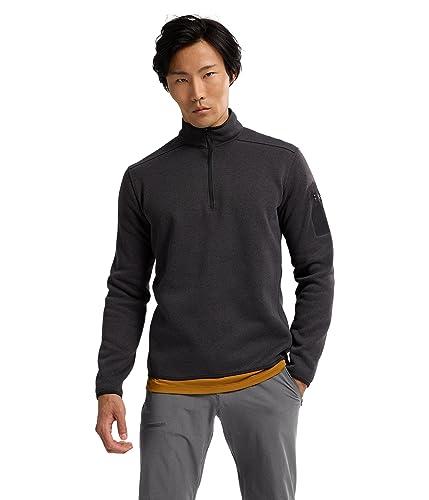 Arc'teryx Covert 1/2 Zip Neck Men's | Versatile Midweight Fleece Zip-Neck | Black Heather II, Medium