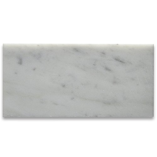 Carrara White Italian Carrera Marble Subway Tile 3 x 6 Honed