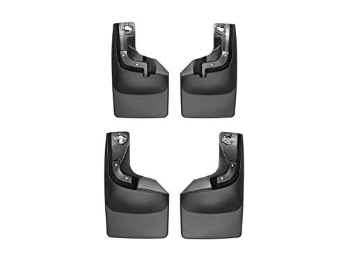 WeatherTech Custom No Drill Splash Guard MudFlaps for Ford Super Duty - Front & Rear Set (110065-120065), Black