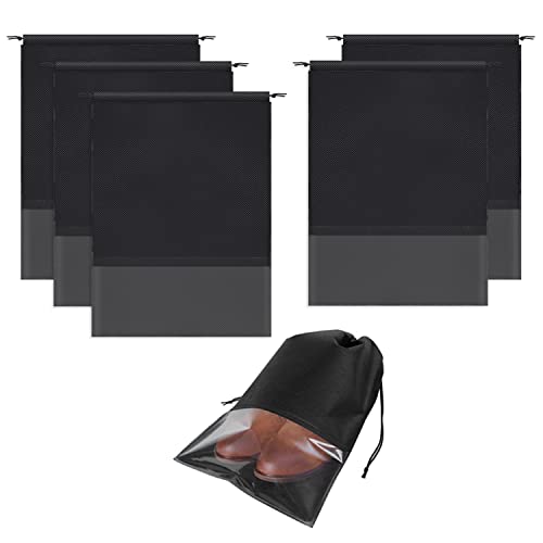 SHENGQIDZ 5 pack portable travel shoe bag, space-saving dust-proof storage bag（13 x 17.32 inch）