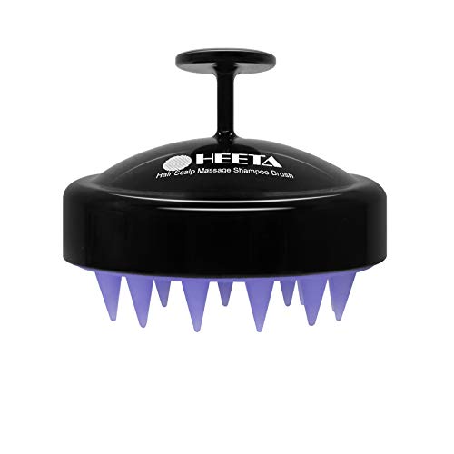 HEETA Scalp Massager Hair Growth, Scalp Scrubber with Soft Silicone Bristles for Hair Growth & Dandruff Removal, Hair Shampoo Brush for Scalp Exfoliator, Black