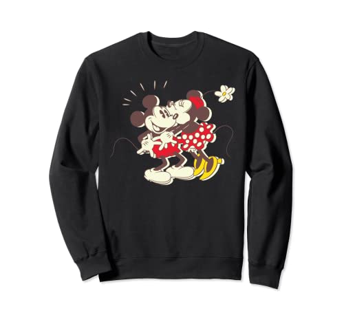 Disney Vintage Mickey Minnie Mouse Kiss Crewneck Sweatshirt Sweatshirt