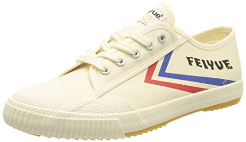 FEIYUE Unisex Training Men's Martial Arts Shoes, Ivory Blue Red, 11 US