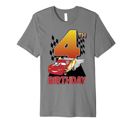 Disney Pixar Cars Lightning McQueen 4th Birthday Peel Out Premium T-Shirt