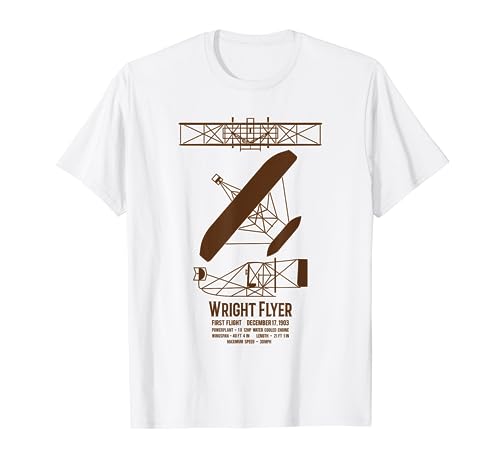 Wright Brothers Flyer First Plane Infographic T-Shirt
