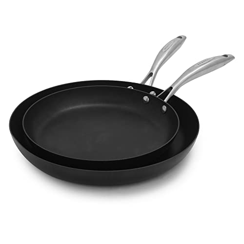 Scanpan Pro IQ 2-Piece Fry Pan Set - Includes 9.5” & 11” Fry Pans - Easy-to-Use Nonstick Cookware - Dishwasher, Metal Utensil & Oven Safe - Made by Hand in Denmark
