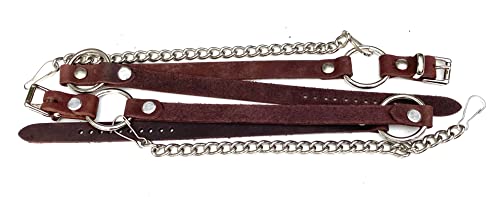 Dangerous Threads Western Boot Chains Brown Topgrain Cowhide Leather Harness Straps