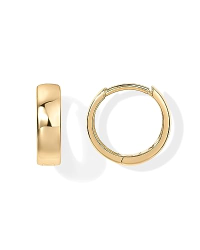PAVOI 14K Yellow Gold Plated Sterling Silver Post Huggie Earrings | Small Hoop Earrings |Gold Earrings for Women