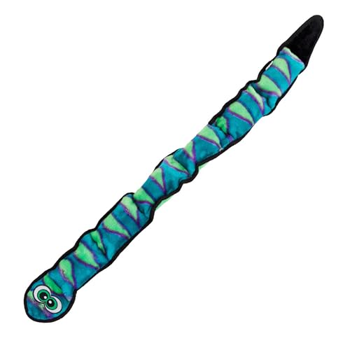 Outward Hound Durablez Tough Plush Squeaky Dog Toy, Snake, Blue, XL