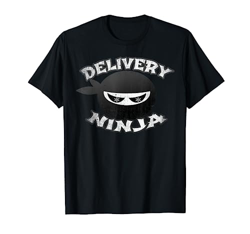 Food Delivery Pizza Mailman Truck Driver Multitasking Ninja T-Shirt
